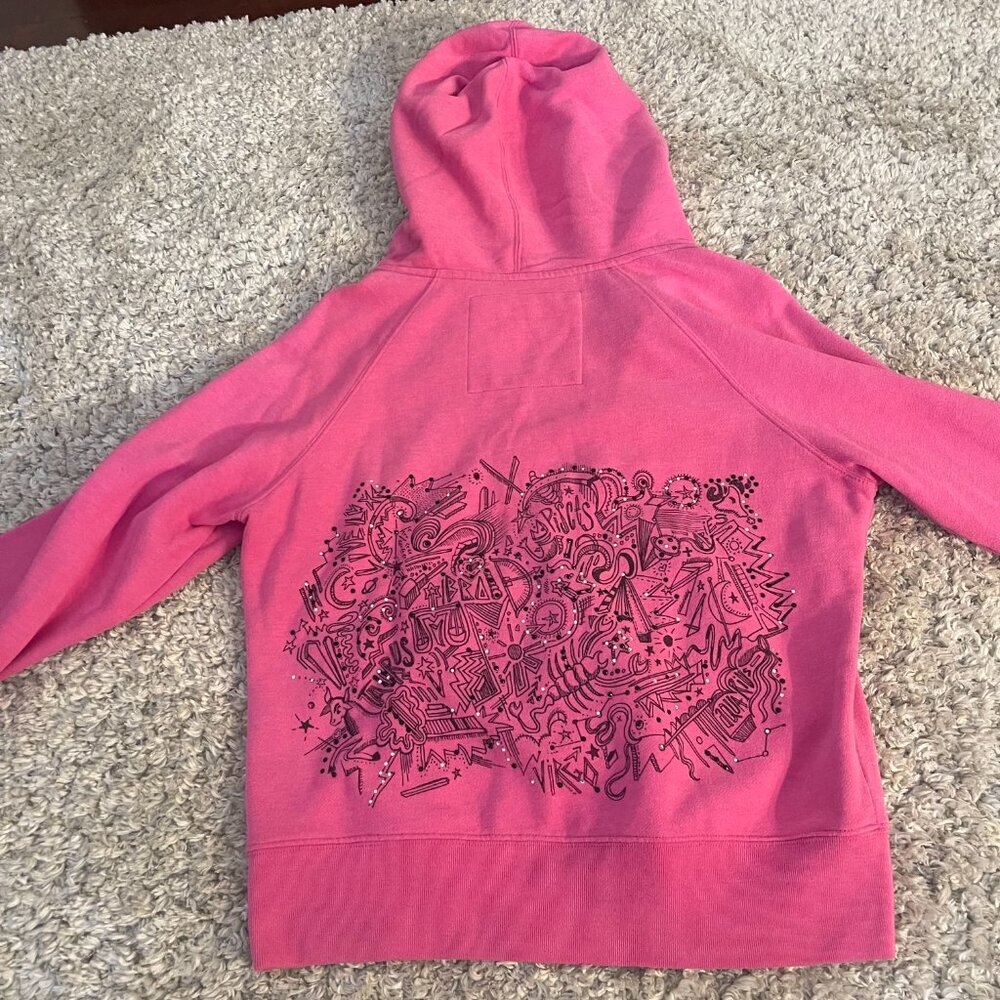 RARE Y2K Victoria’s Secret Zodiac Rhinestone Zip Hoodie M - Picture 5 of 7
